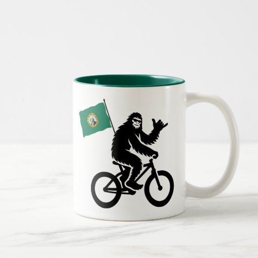 Bigfoot Cycling Washington Flag ツートーンマグカップ (右)