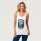 Bigfoot Dad Vintage Engraving Funny Father Shirt D タンクトップ (正面フル)