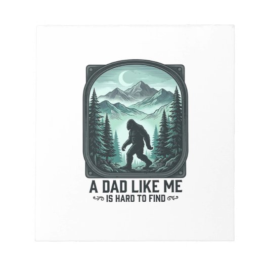 Bigfoot Dad Vintage Engraving Funny Father Shirt D ノートパッド (正面)