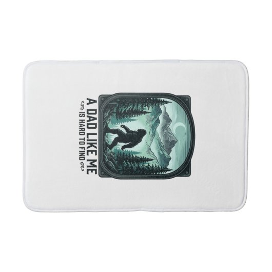 Bigfoot Dad Vintage Engraving Funny Father Shirt D バスマット (正面)