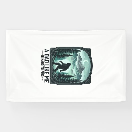 Bigfoot Dad Vintage Engraving Funny Father Shirt D 横断幕 (横)