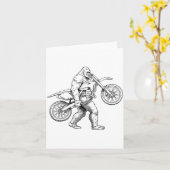 Bigfoot Dirt Bike Sasquatch Biker  カード (黄色い花)