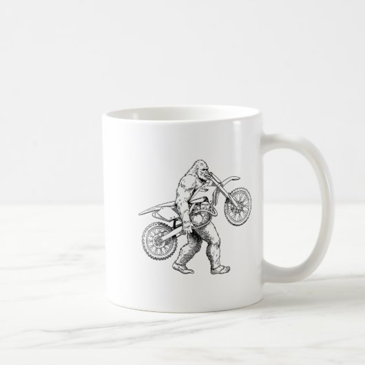 Bigfoot Dirt Bike Sasquatch Biker  コーヒーマグカップ (右)