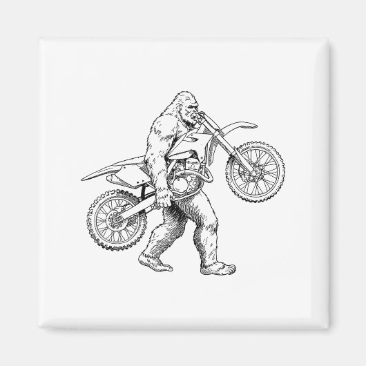 Bigfoot Dirt Bike Sasquatch Biker  マグネット (正面)