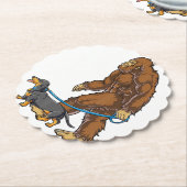 Bigfoot Dog Walk Dachshund T Sasquatch Kids Men W ペーパーコースター (アングル)