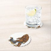 Bigfoot Dog Walk Dachshund T Sasquatch Kids Men W ペーパーコースター (インサイチュ)