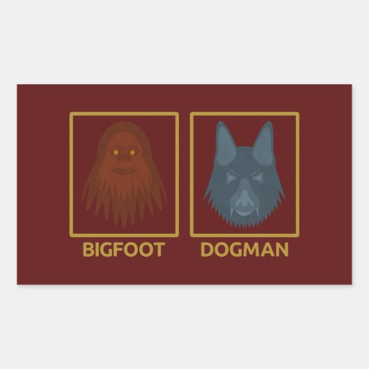 Bigfoot & Dogmanシール 長方形シール (正面)