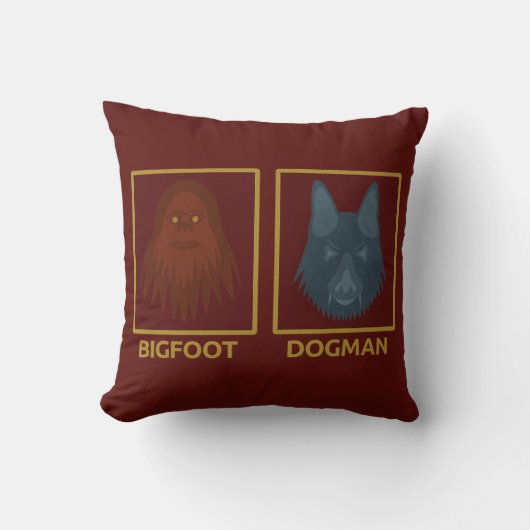 Bigfoot & Dogman Pillow クッション (正面)