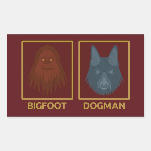 Bigfoot & Dogman Sticker 長方形シール (正面)