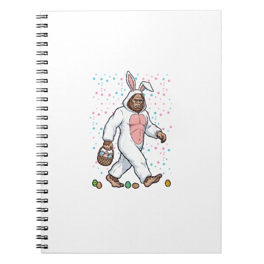 Bigfoot Easter Bunny Costume Funny Sasquatch Men W ノートブック (正面)