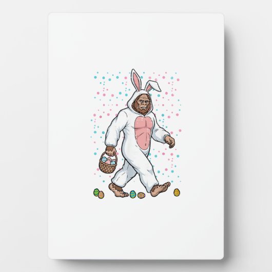 Bigfoot Easter Bunny Costume Funny Sasquatch Men W フォトプラーク (正面)