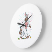 Bigfoot Easter Bunny Costume Funny Sasquatch Men W ラージ壁時計 (傾斜)
