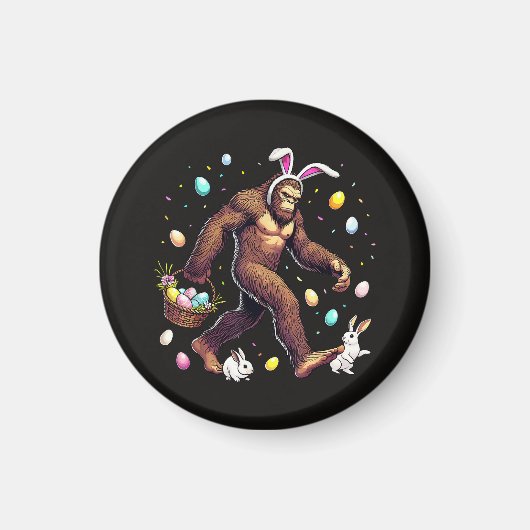Bigfoot Easter Day Funny Sasquatch マグネット (正面)