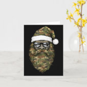 Bigfoot Face Sungles Santa Christmas Camo Xmas Sas カード (黄色い花)