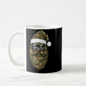 Bigfoot Face Sungles Santa Christmas Camo Xmas Sas コーヒーマグカップ (左)