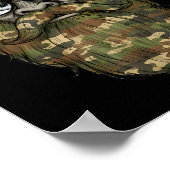 Bigfoot Face Sungles Santa Christmas Camo Xmas Sas ポスター (角)