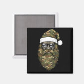 Bigfoot Face Sungles Santa Christmas Camo Xmas Sas マグネット (正面/裏面)