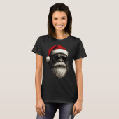 Bigfoot Face Sungles Santa Christmas Funny Xmas Sa Tシャツ (正面フル)