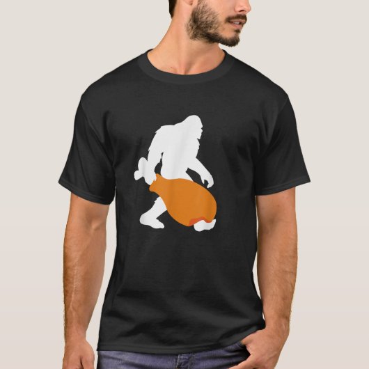 Bigfoot Funny Thanksgiving Christmas Turkey Leg Sa Tシャツ (正面)