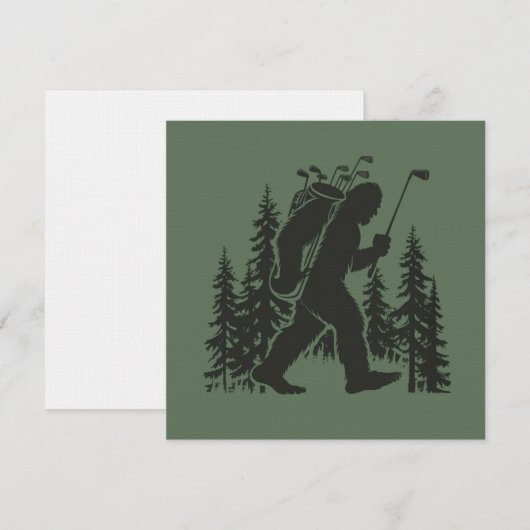Bigfoot Golfer Tree Funny Sasquatch Golfing Golf 招待状 (正面/裏面)