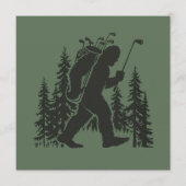 Bigfoot Golfer Tree Funny Sasquatch Golfing Golf 招待状 (正面)