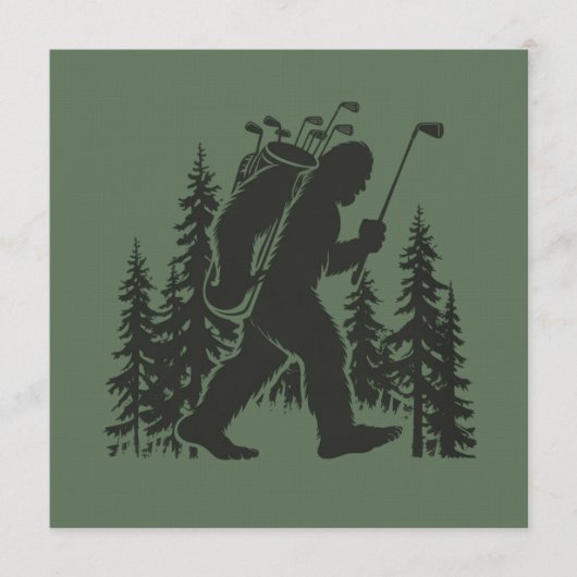 Bigfoot Golfer Tree Funny Sasquatch Golfing Golf 招待状 (正面)