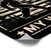 Bigfoot Grabbed My Wiener Usa Flag Funny Sasquatch ポスター (角)