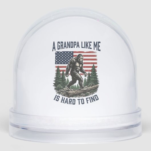 Bigfoot Grandpa Vintage American Flag Shirt Design (正面)