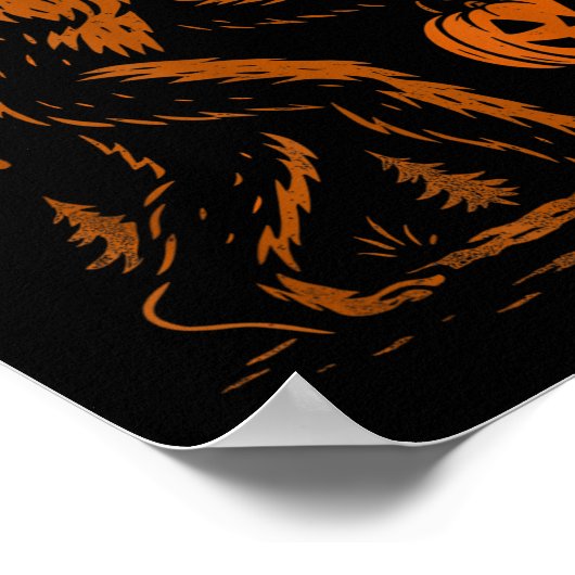 Bigfoot Halloween Sasquatch  ポスター (角)