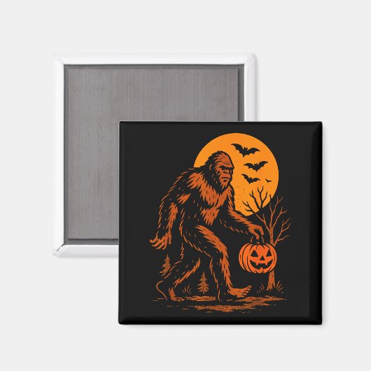 Bigfoot Halloween Sasquatch Jack O Lantern  マグネット (正面/裏面)