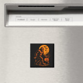 Bigfoot Halloween Sasquatch Jack O Lantern  マグネット (インサイチュ (食洗機))