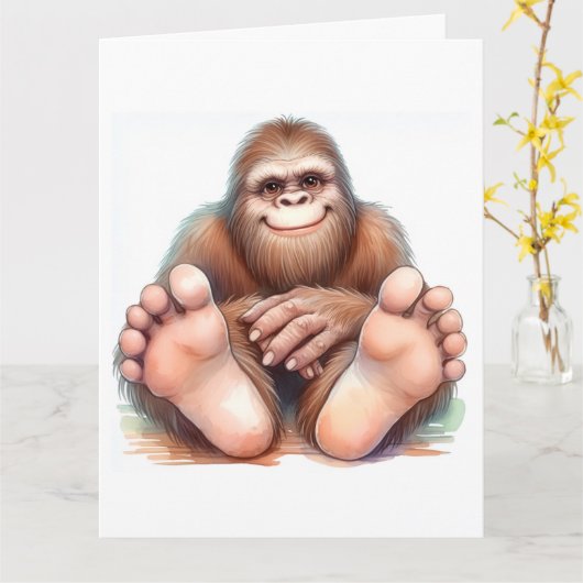 Bigfoot Happy Birthday カード (黄色い花)