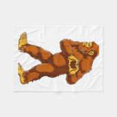 Bigfoot Heart Hands Funny Sasquatch Lover Valentin フリースブランケット (正面(横))