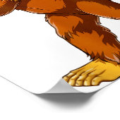 Bigfoot Heart Hands Funny Sasquatch Lover Valentin ポスター (角)