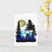 Bigfoot Hiding Under Full Moon For Sasquatch Lover カード (黄色い花)
