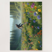 Bigfoot in Bloom 野の花に囲まれたビッグフットの風景 ジグソーパズル (縦)