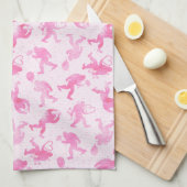 Bigfoot in Love ：ピンクバレンタインディ キッチンタオル (四つ折り)