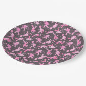 Bigfoot in Love Valentine in Pink and Gray ペーパープレート (アングル)