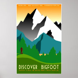 Bigfoot in Mountainsをカラフル発見 ポスター