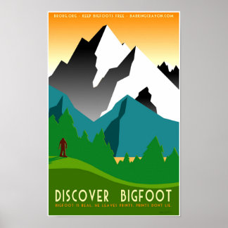 Bigfoot in Mountainsをカラフル発見 ポスター