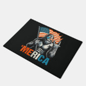 Bigfoot Merica Rock American Flag ドアマット (アングル)
