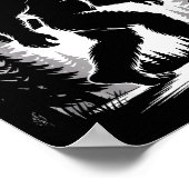 Bigfoot Moonlight Sasquatch Forest Cryptid Outdoor ポスター (角)