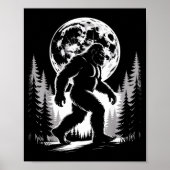 Bigfoot Moonlight Sasquatch Forest Cryptid Outdoor ポスター (正面)