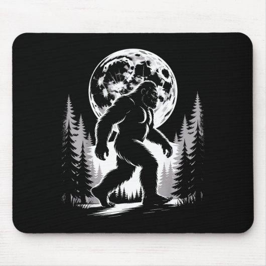 Bigfoot Moonlight Sasquatch Forest Cryptid Outdoor マウスパッド (正面)