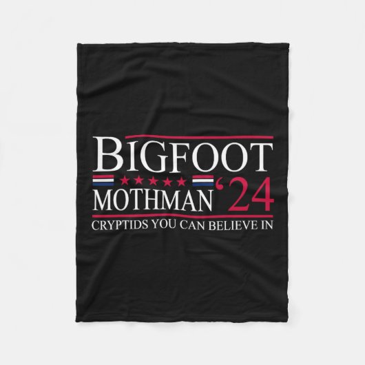 Bigfoot Mothman 2024大統領選挙おもしろい投票 フリースブランケット (正面)