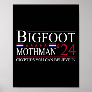 Bigfoot Mothman 2024大統領選挙おもしろい投票 ポスター