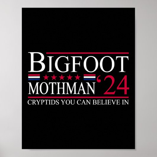 Bigfoot Mothman 2024大統領選挙おもしろい投票 ポスター (正面)