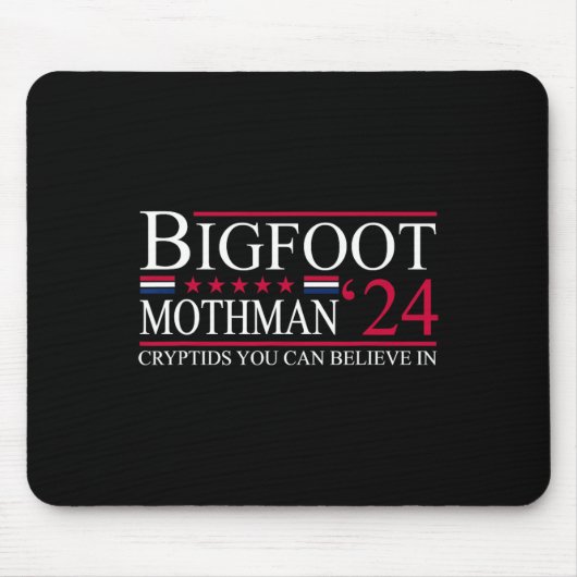 Bigfoot Mothman 2024大統領選挙おもしろい投票 マウスパッド (正面)