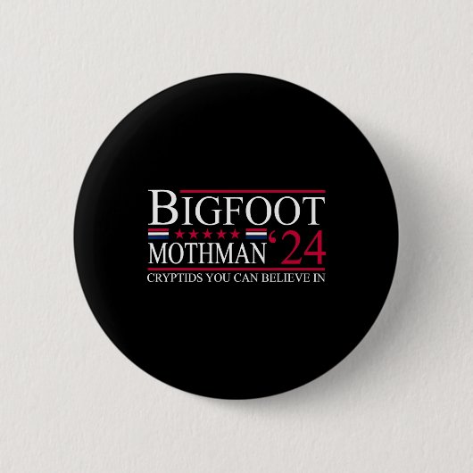Bigfoot Mothman 2024大統領選挙おもしろい投票 缶バッジ (正面)