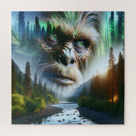 Bigfoot, Mountains, River and Forest ジグソーパズル